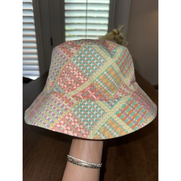 Zara Patchwork Pastel Bucket Hat 100% Cotton Colorful Y2K Festival Streetwear - Picture 3 of 6
